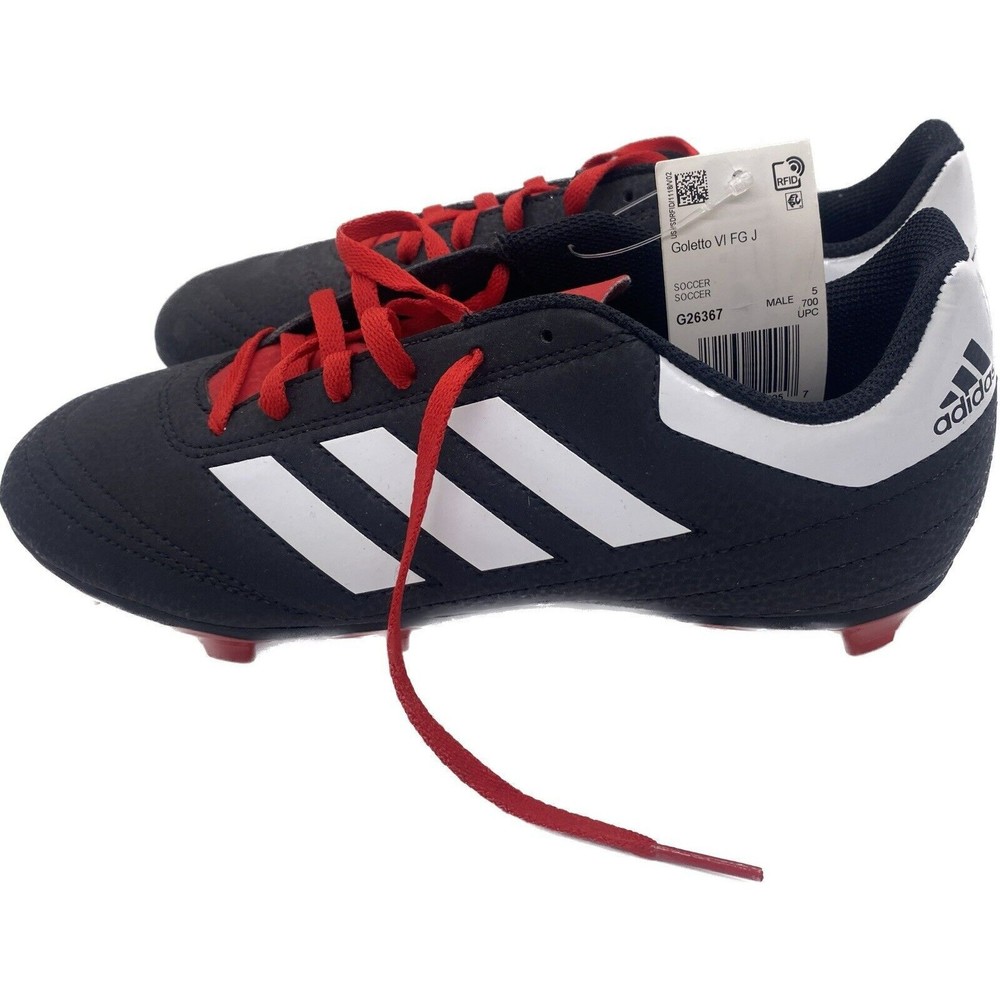 NWT adidas Goletto VI FG Junior Soccer Cleats G26367 Black Size 5.5Y